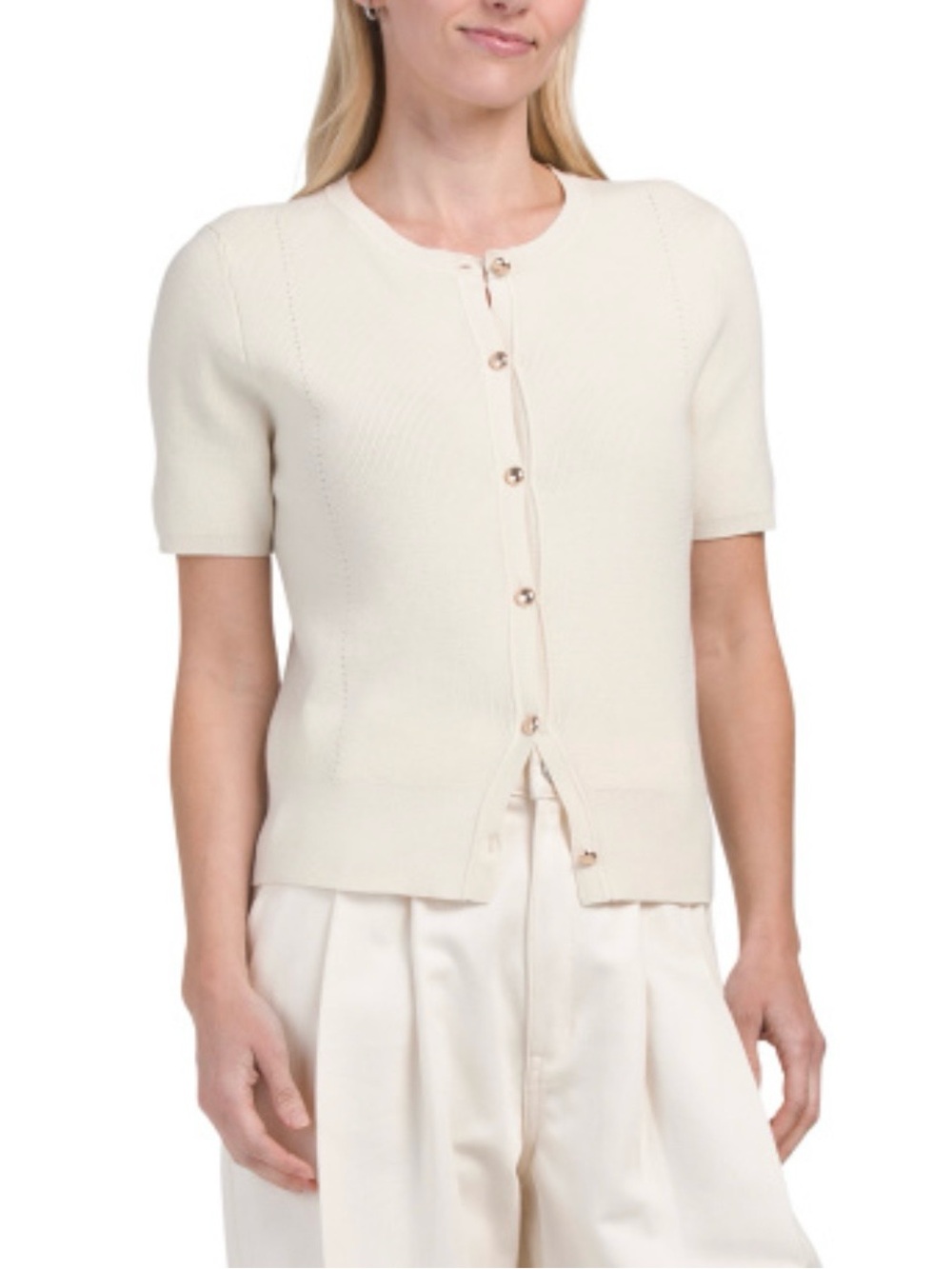 Rag & Bone Ivory Short Sleeves Cardigan Sweater Size S